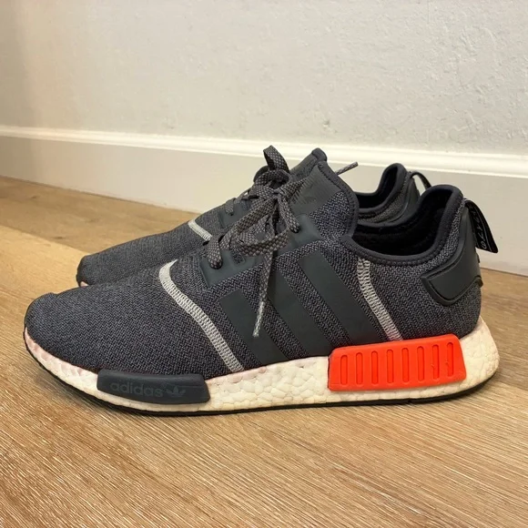 Adidas NMD R1 Black Gray Orange Men’s Size US 11.5 Boost Sneakers Pre-Owned